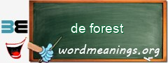WordMeaning blackboard for de forest